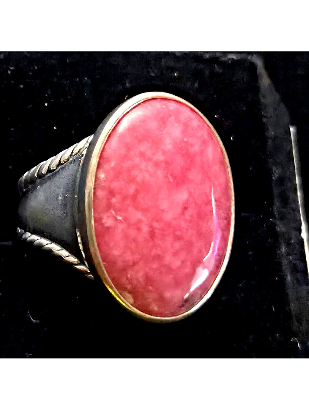 Carolyn Pollack Rhodonite Sterling Silver Ring Size 8 QVC J155822 NOS 15.6g